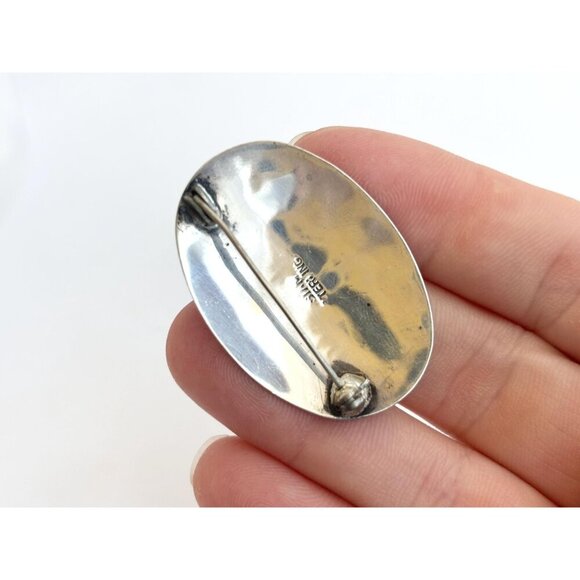 Ramasoon & Mekkala Siam Sterling Silver Vintage Thai Made Nielloware Brooch - Picture 2 of 10